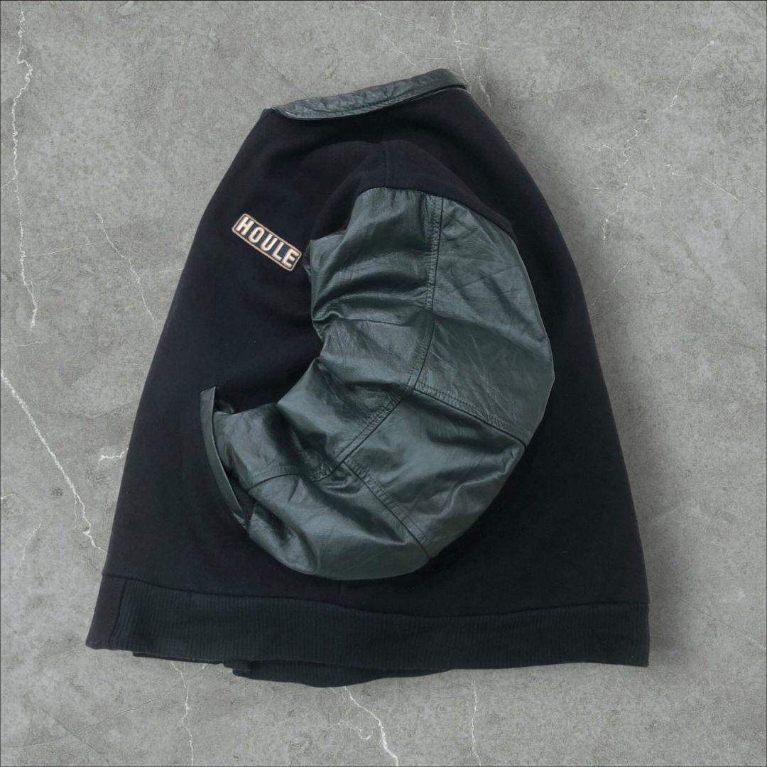 カナダ製ヴィンテージスタジャンバーシティジャケット袖レザー本革大きいサイズ