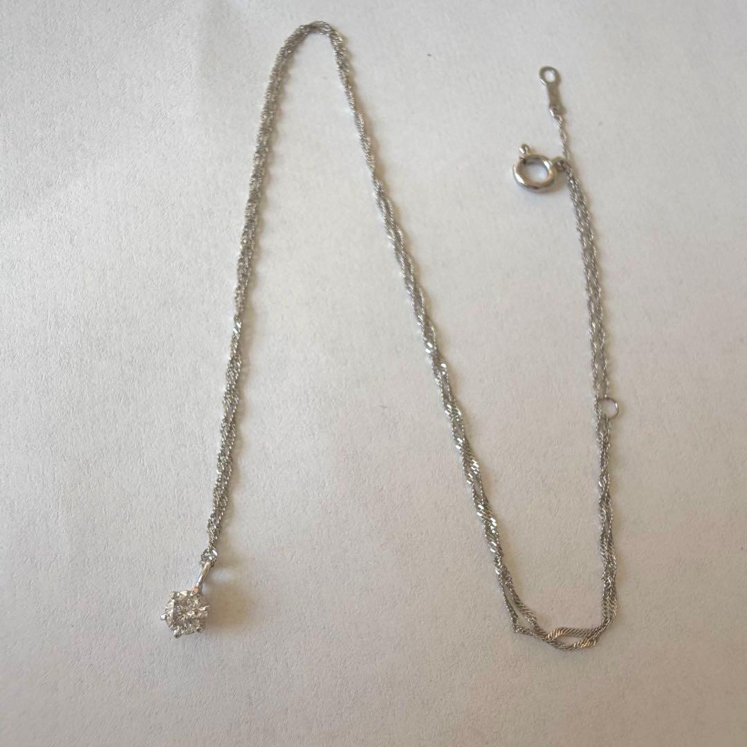 プラチナ850 Pt900 ダイヤモンド 0.15ct ネックレス