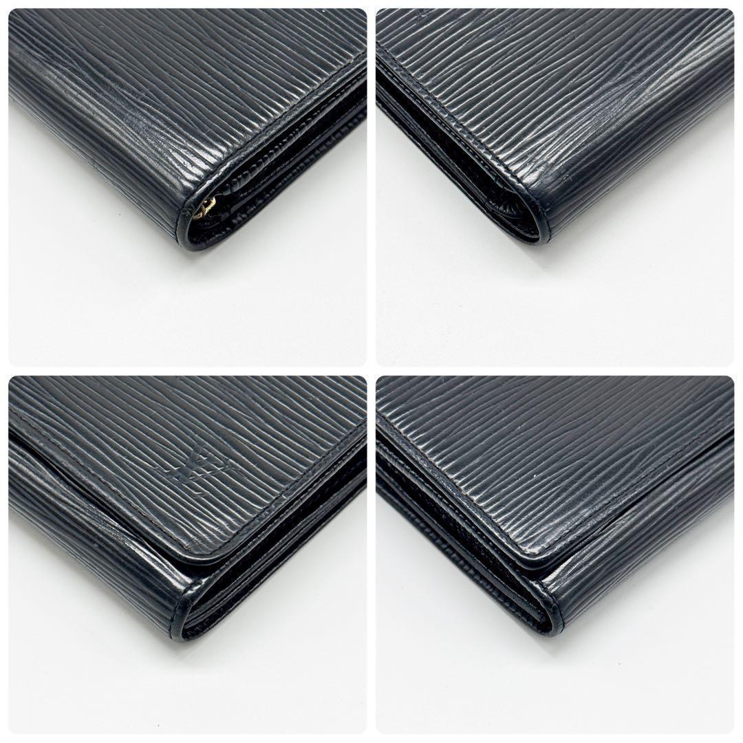 ルイヴィトン エピ ポルトフォイユ トレゾール 二つ折り財布 黒 ブラック