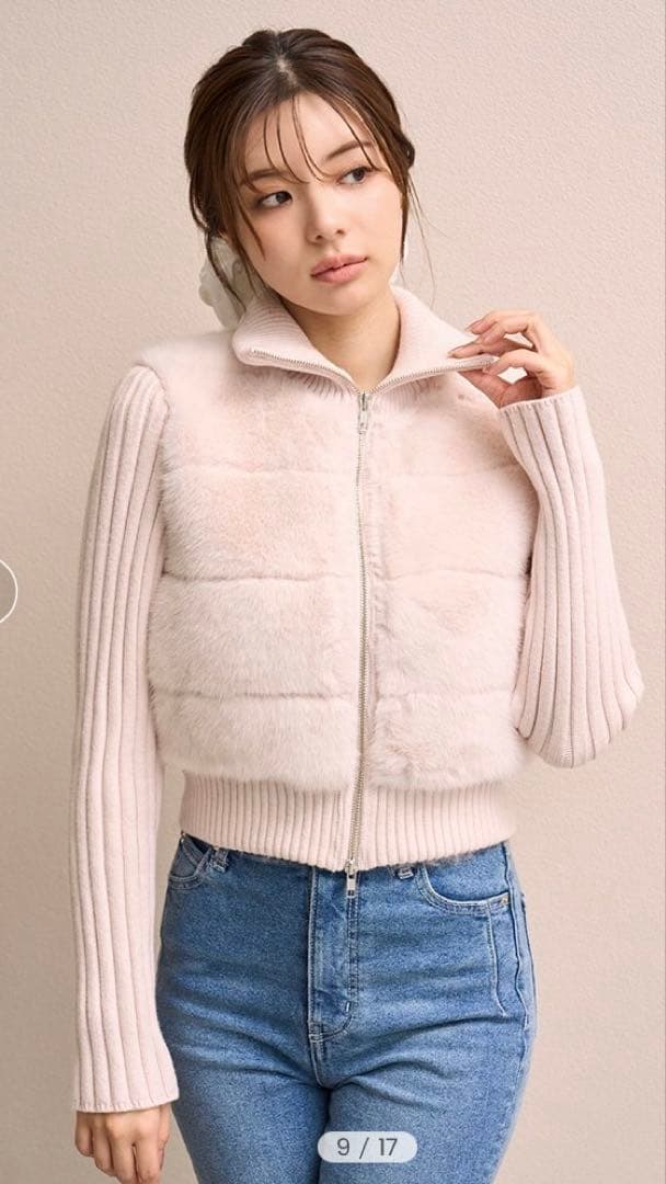 SNIDEL スナイデル　ファーニットブルゾン