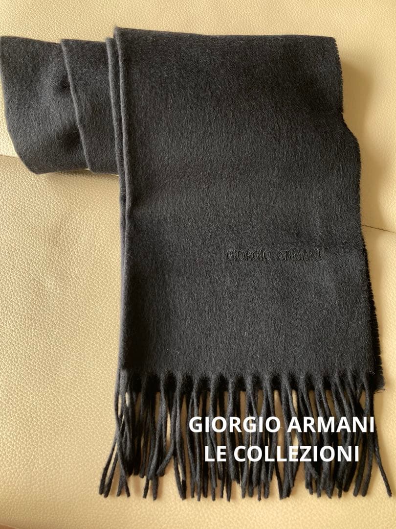 ジョルジオ アルマーニ GIORGIO ARMANI マフラー カシミヤ 黒
