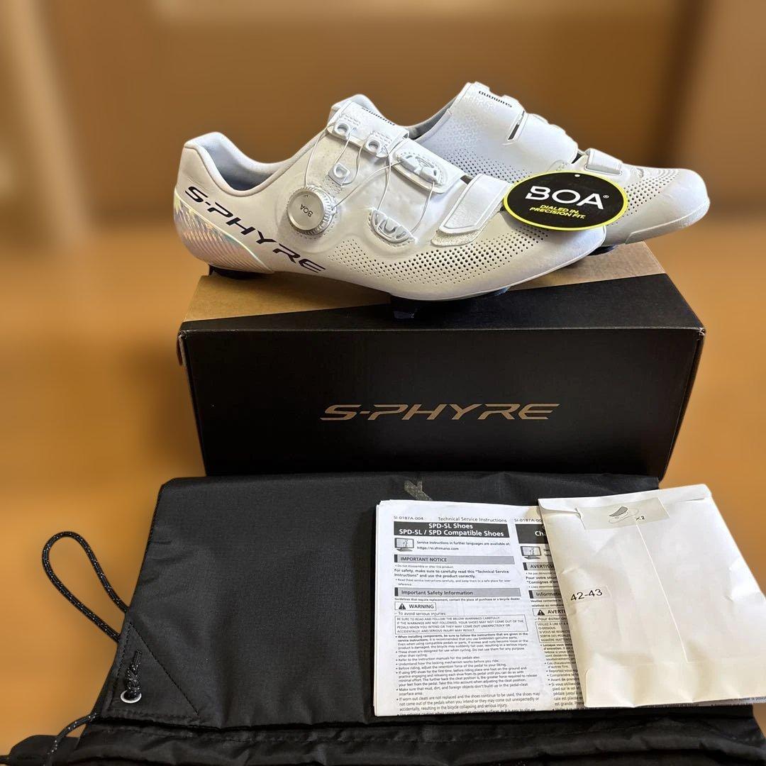 最新シマノS-PHYRE RH-RC903PWRホワイト シューズ 43