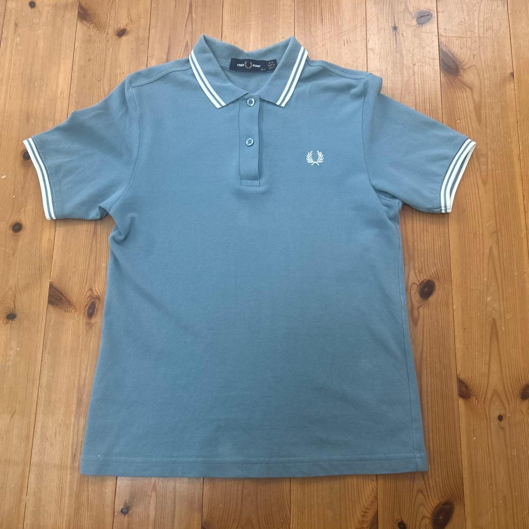 大人気　G3600 フレッドペリー　ポロシャツ　半袖　36 S 水色　白