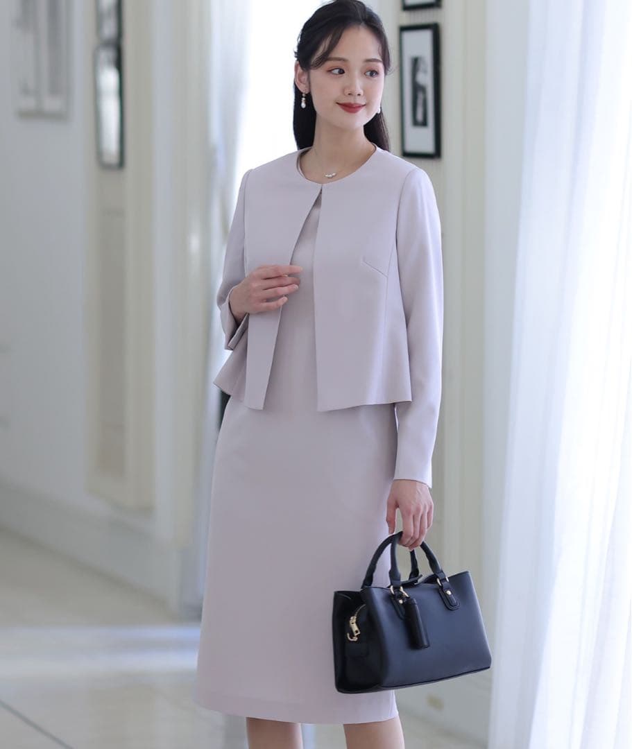 【美品】PourVous ノーカラージャケットセレモニースーツ