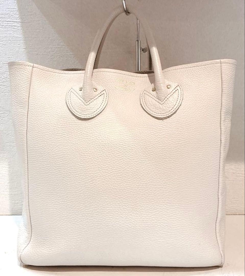 【美品】YOUNG&OLSEN エンボスドレザートート　M オフホワイト