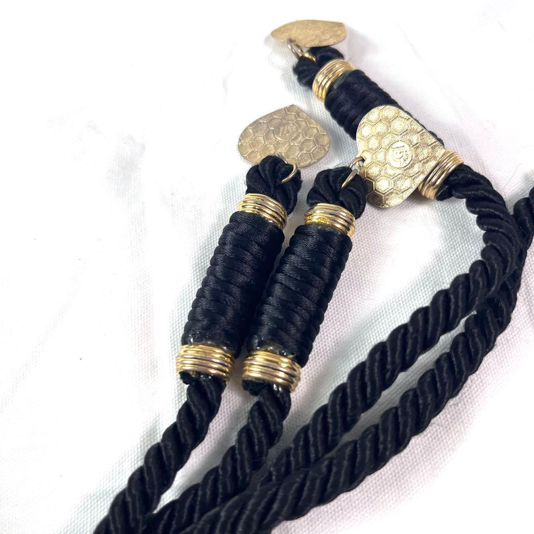 【希少】クリスチャンディオール　ロープベルト　ハート　ハニカム　ゴールド　ロゴ