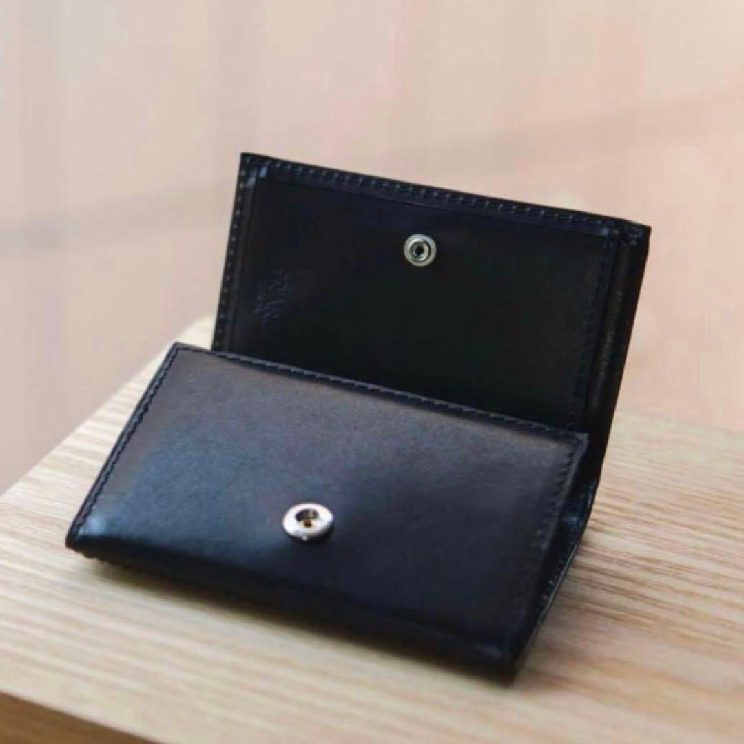 未使用　PRESSo プレッソ　レザー三つ折り財布　ミニ財布　黒　ミニマリスト