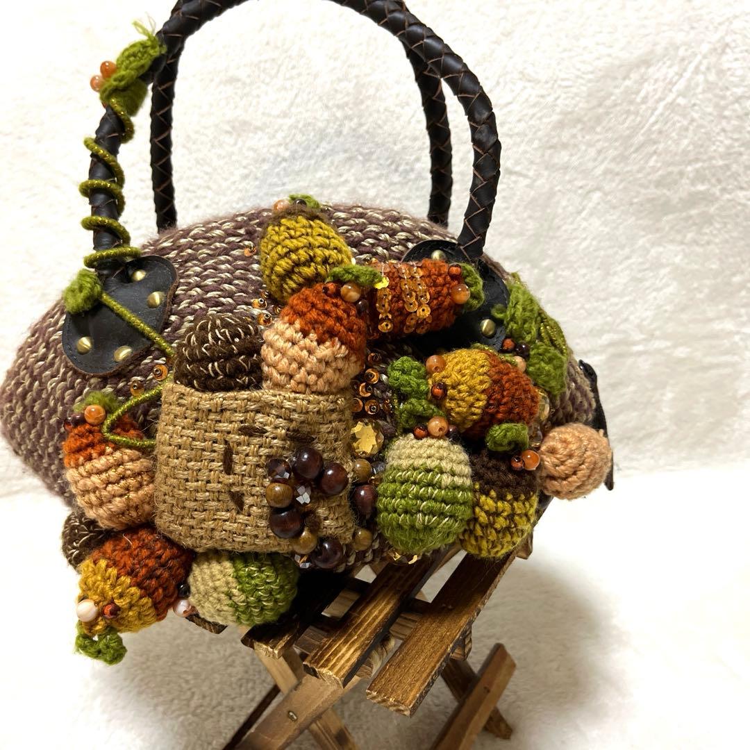 ミクサージュ mixage カゴバッグ 木の実 キラキラ ビジュー 個性的