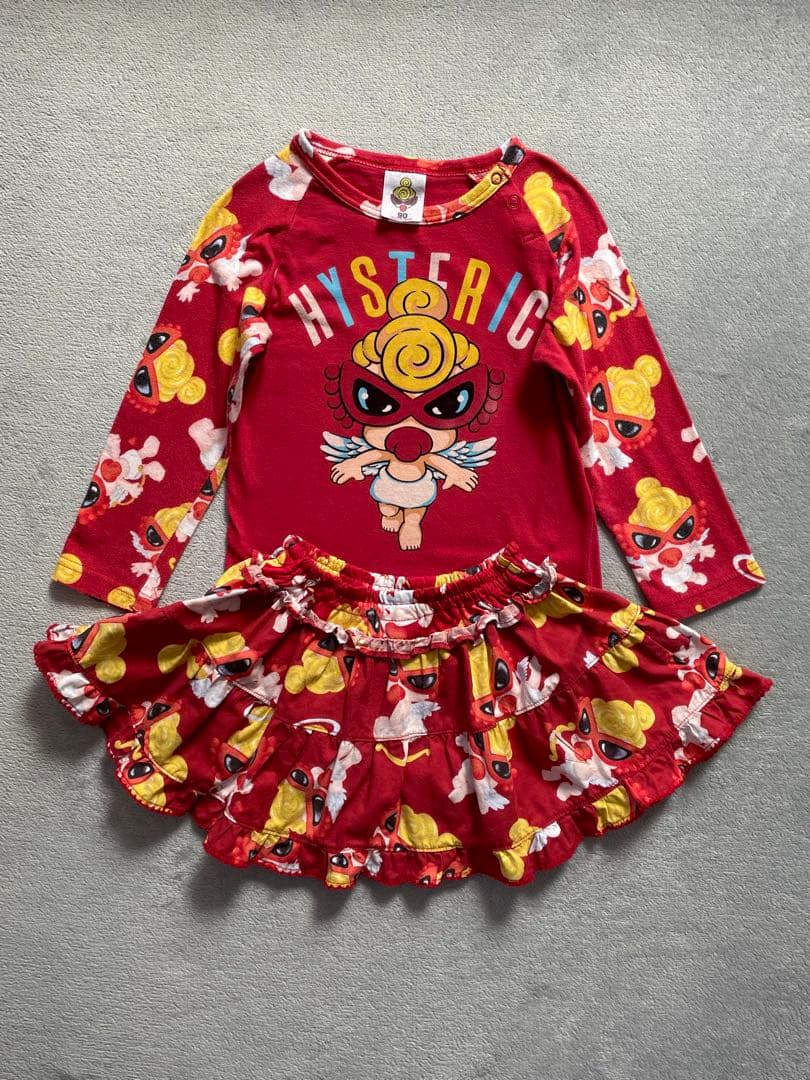 ヒスミニ エンジェル 総柄 セトア レッド 長袖 FREE 80-90