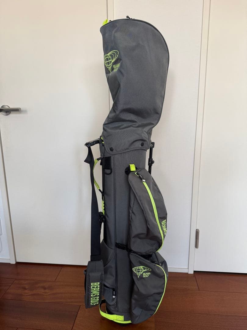 BEAMS GOLF キャディバッグ グレー/ライム