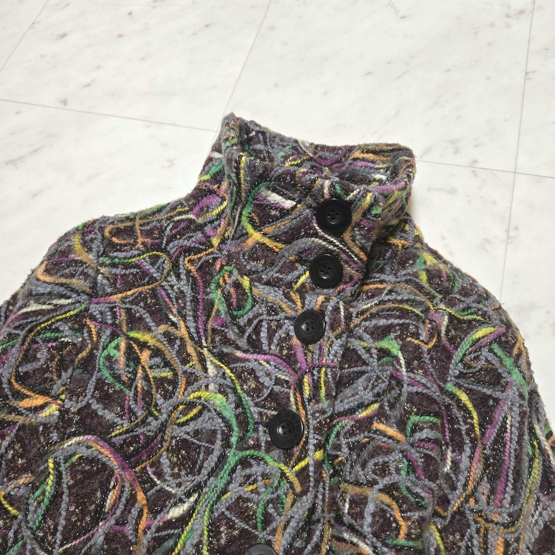 帯専 個性派様【希少】Desigual モール刺繍ラメ デザイン ウールコート