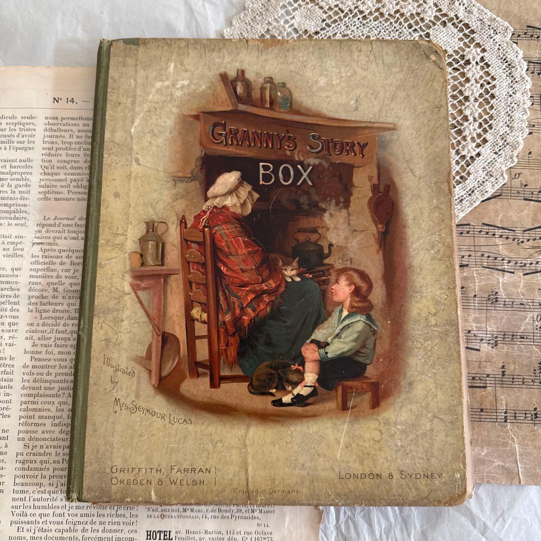 稀少1882年アンティーク美しい絵本クロモリトグラフ洋書ジャンクジャーナル古書