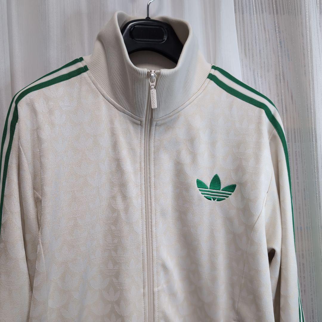 【古着】adidas ホワイト モノグラム　ジャージ　セットアップ　上XL.下L