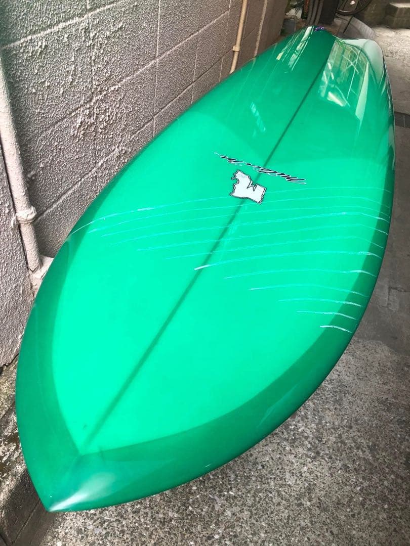 7'サーフボードミッドレングスミツサーフグリーントライフィン Mitsu サーフ