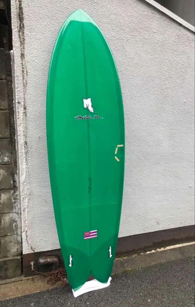 7'サーフボードミッドレングスミツサーフグリーントライフィン Mitsu サーフ