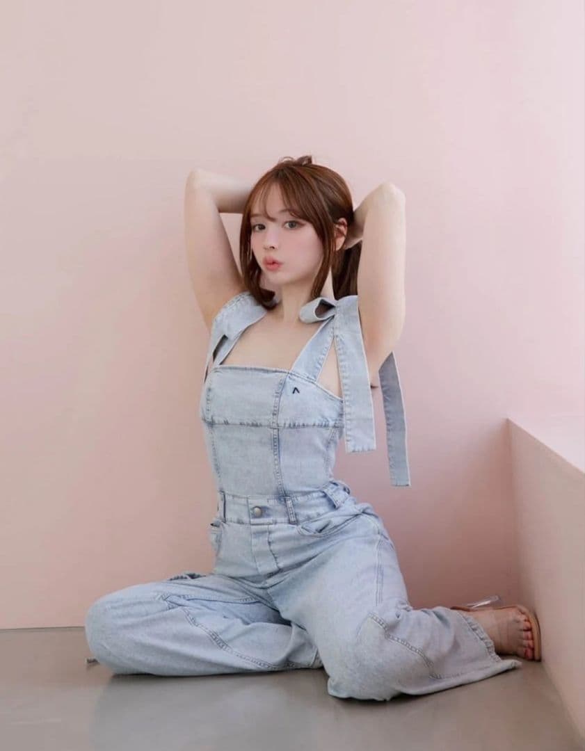 サロペット・オーバーオール・オールインワン andmary Nicola ribbon denim allinone