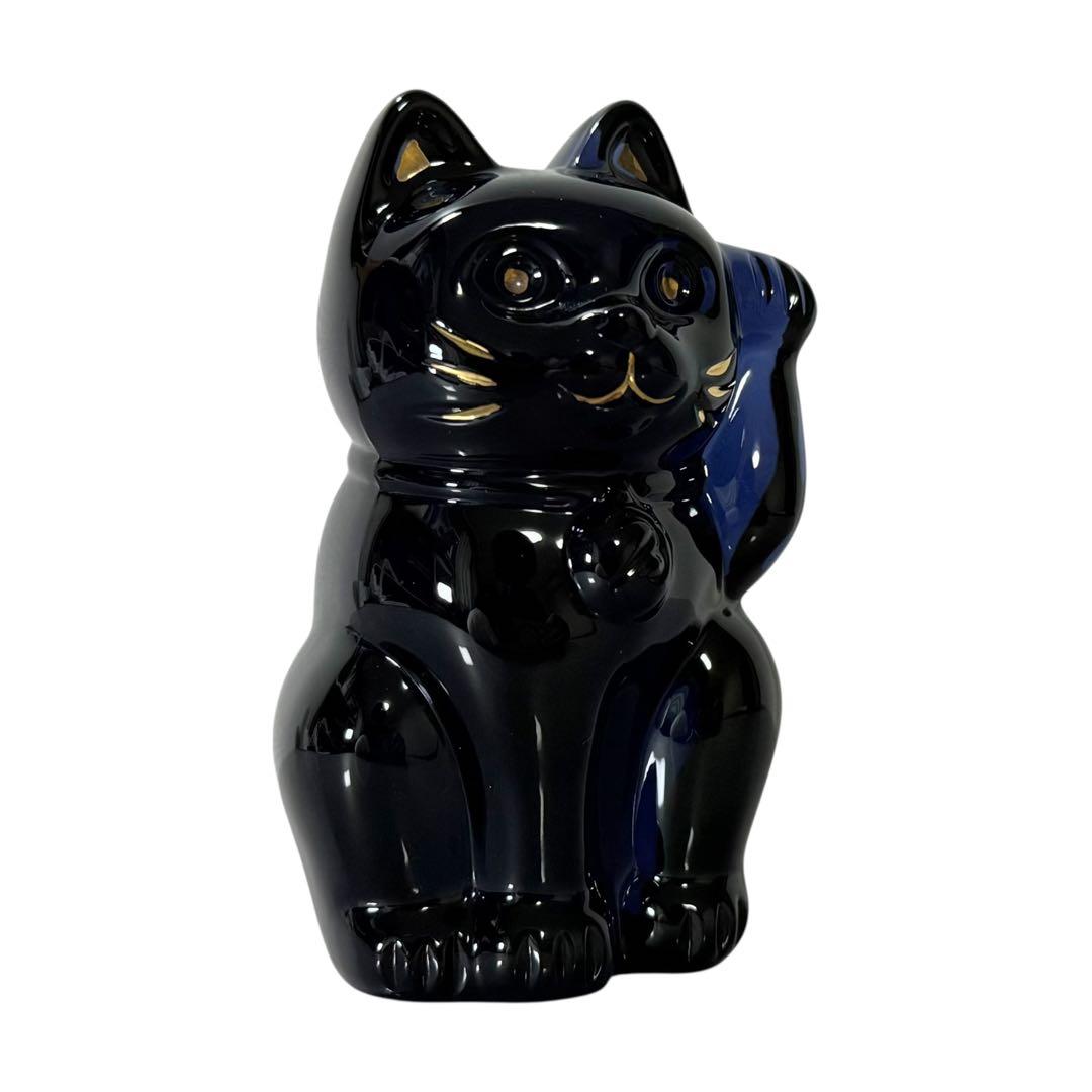 激レア品★バカラ 招き猫 ミッドナイト クリスタルガラス 幸運 縁起物 ブラック