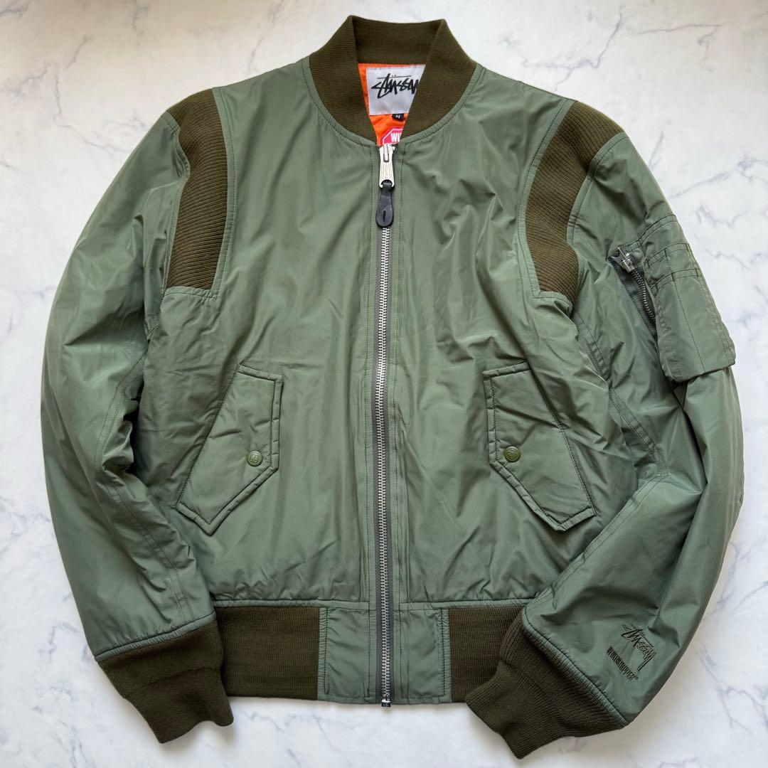 n35【STUSSY】MA-1 フライトジャケット ウィンドストッパー