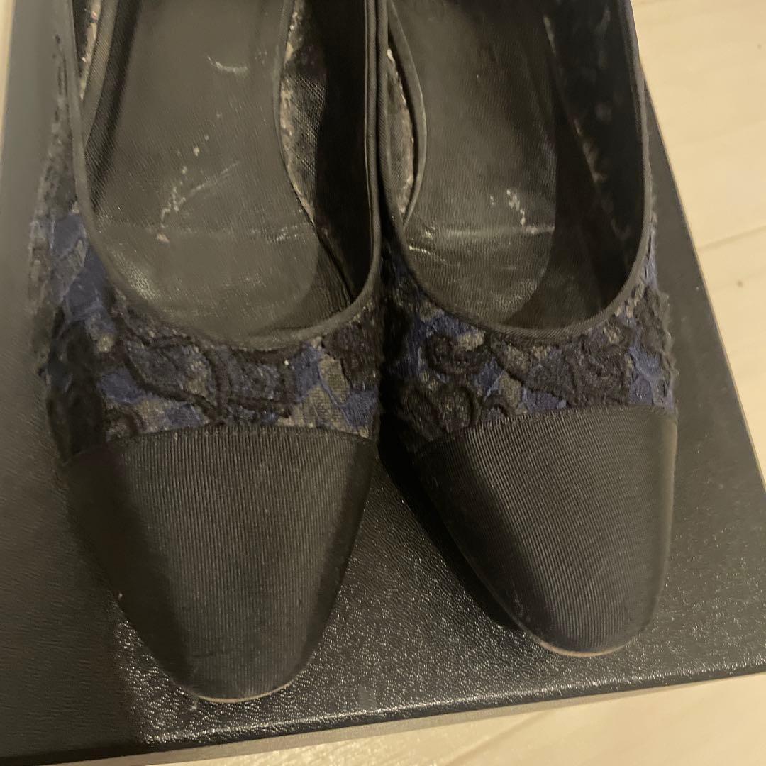 CHANEL レース　フラットシューズ　38.5