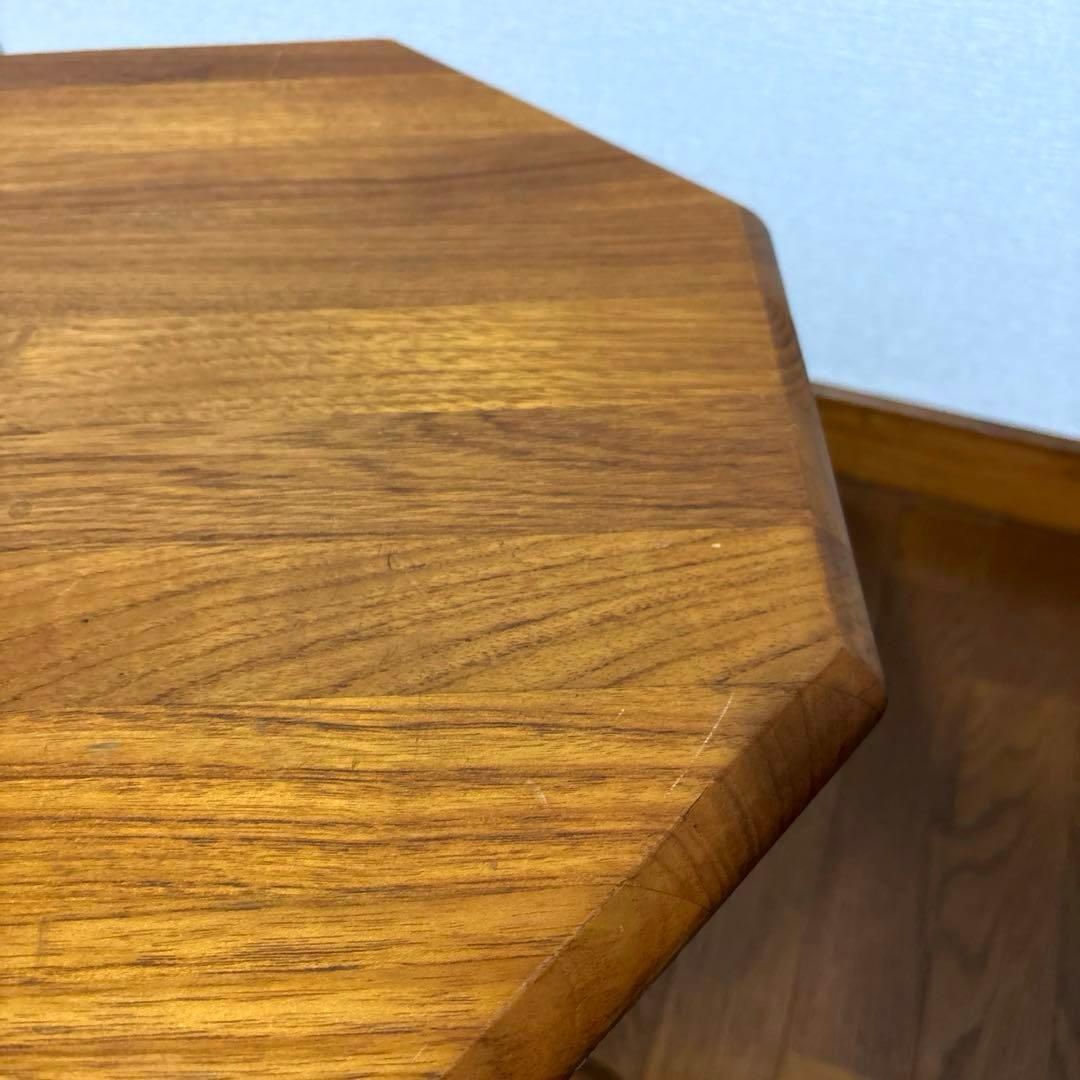 【良品】デンマーク 八角形サイドテーブル チーク