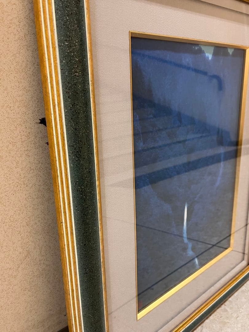 東山魁夷【夕静寂】朱印 額装付 希少