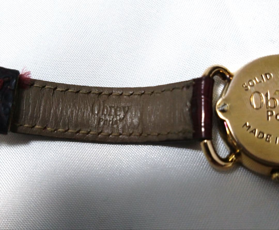 希少　obrey　純銀　ハートチャーム　腕時計