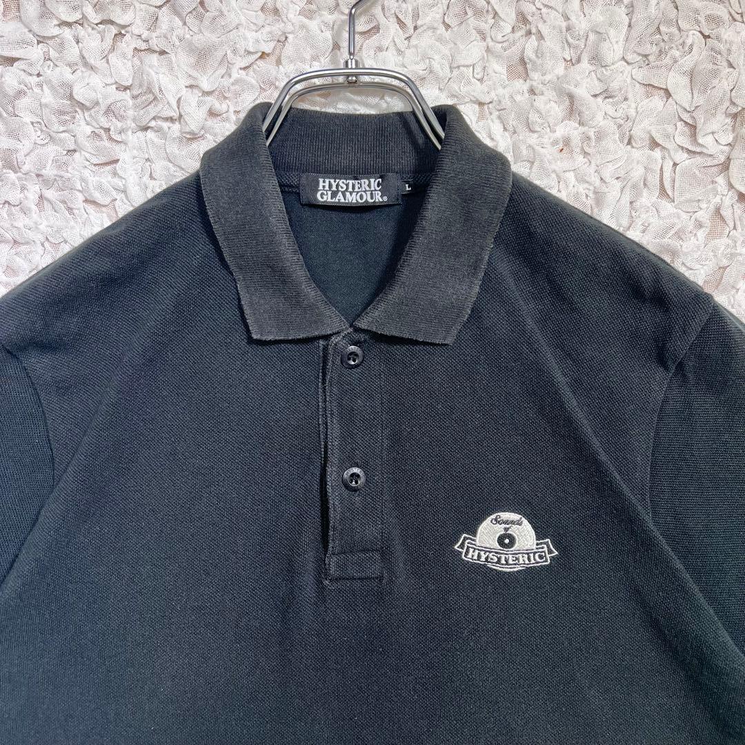 『大人気』　ヒステリックグラマー ポロシャツ　ヒスガール　刺繍ロゴ　黒　【L】