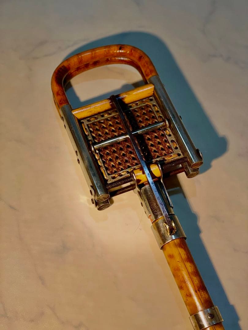 シューティング　スティック　ステッキ　ストック　チェア　バンブー　登山　競馬