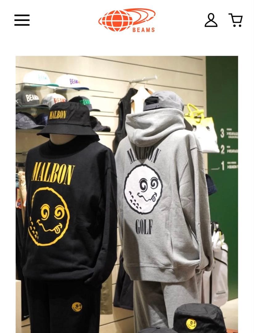 MALBON GOLF × BEAMS GOLF スウェット セットアップ M