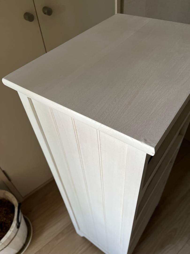 【未使用】　アンティーク調　スリムチェスト　5段