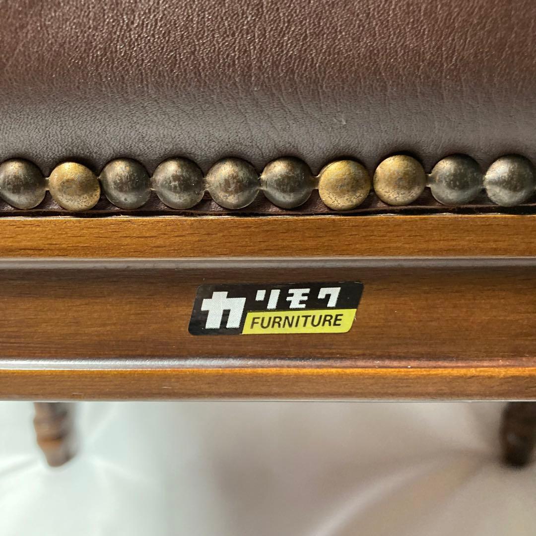 カリモク　アンティークチェア　ダイニングチェア　革　レザーチェア　木製イス