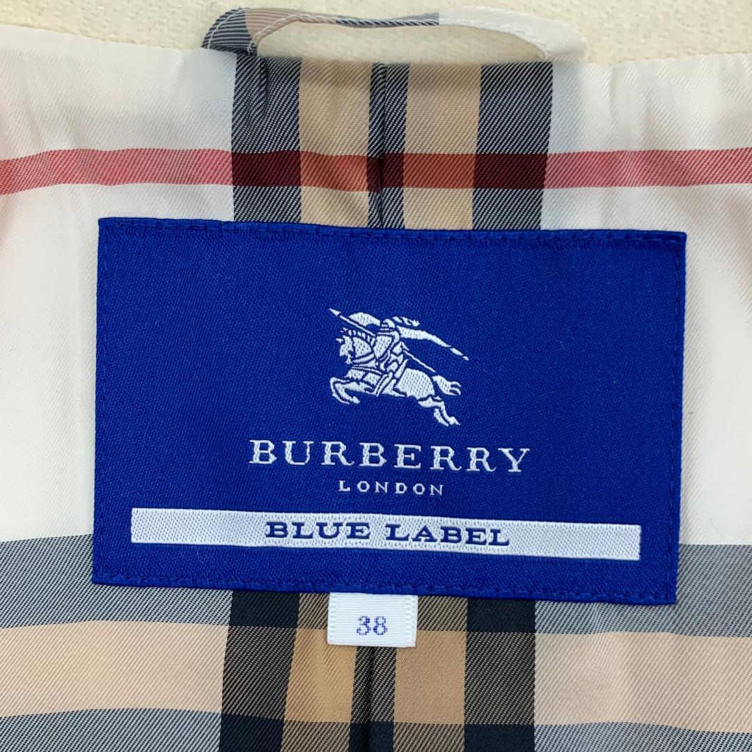 バーバリーブルーレーベル トレンチコート Mサイズ アンゴラ 裏地ノバチェック