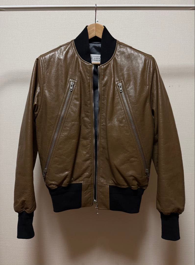 Maison Margiela ハの字レザーボンバージャケット
