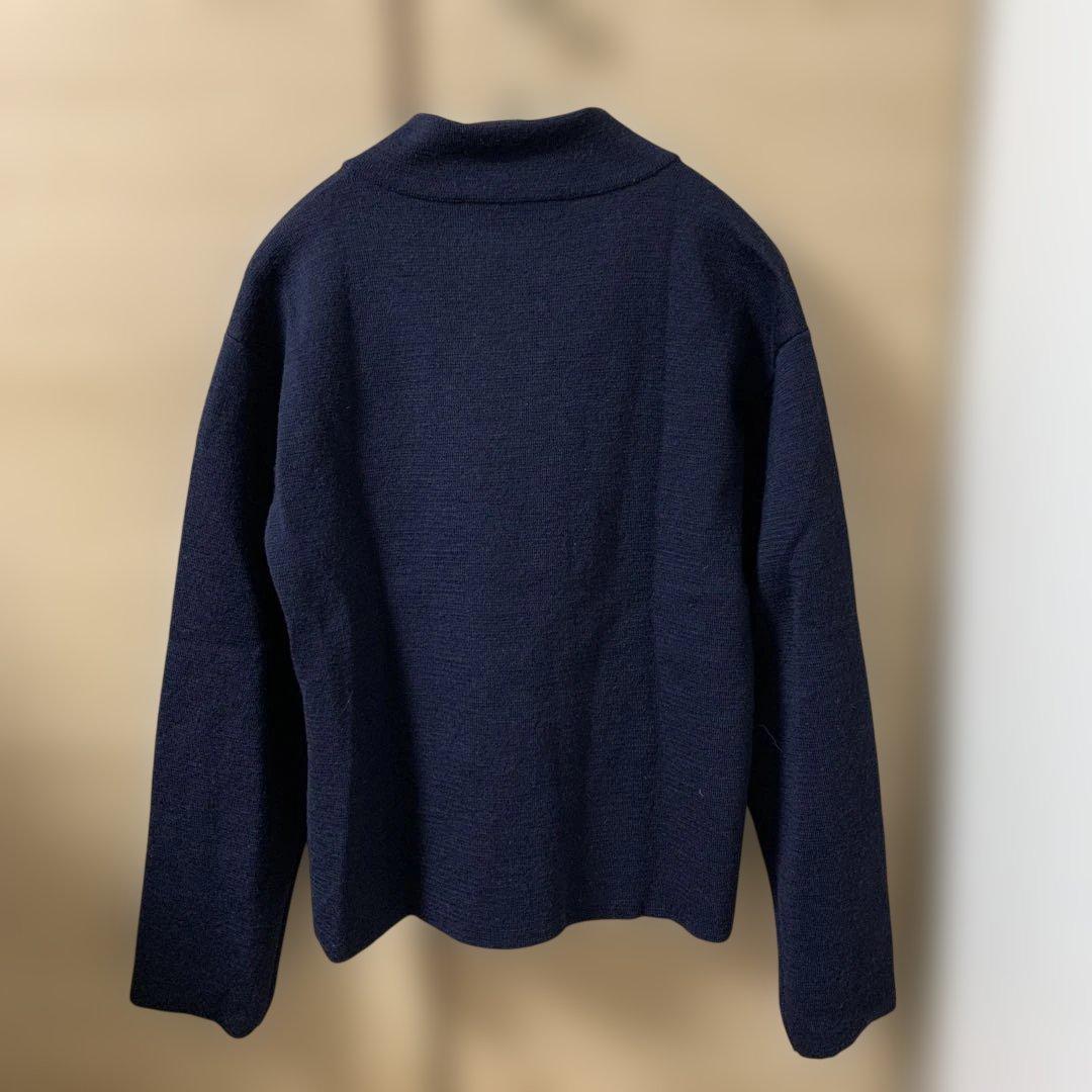 ハンドルーム　ニットジャケット　ネイビー