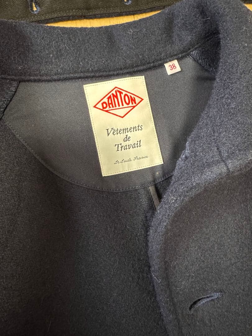 （新品に近い）ダントン☆DANTON☆コート☆ウールモッサ☆ネイビー 紺色☆38