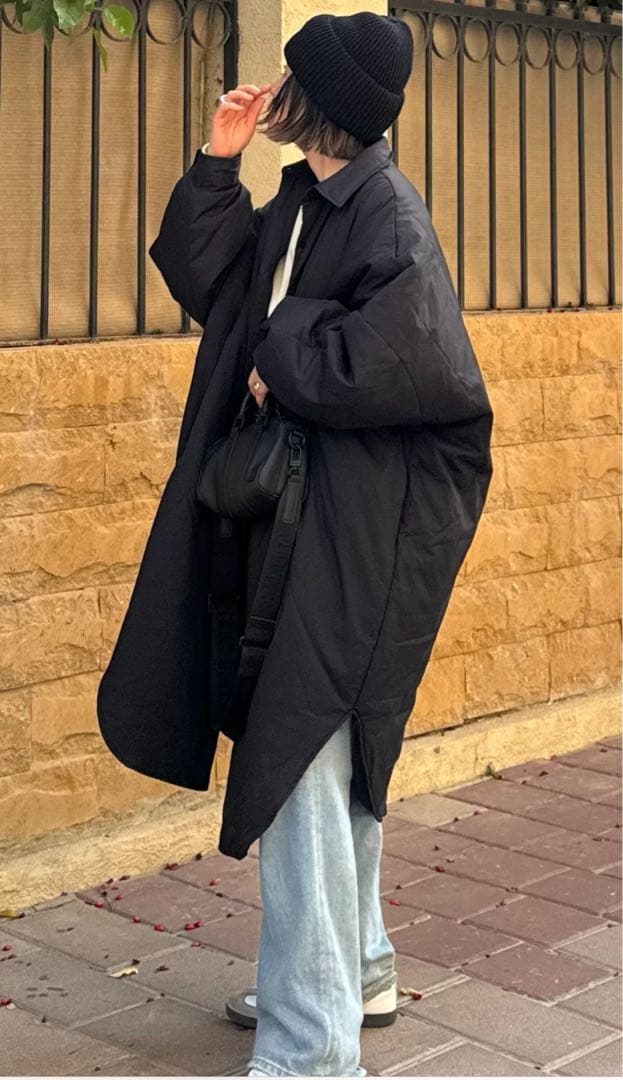 ファシル　オーバーサイズロングコート　シャツ型