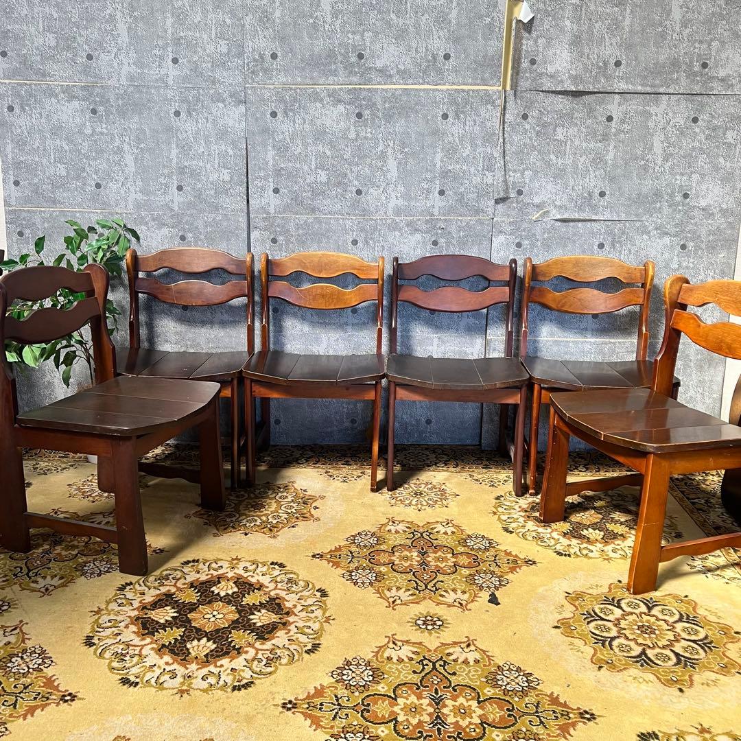 ꧁ヴィンテージ家具꧂ダイニングチェア6脚セット 食卓椅子 いす イス 昭和レトロ