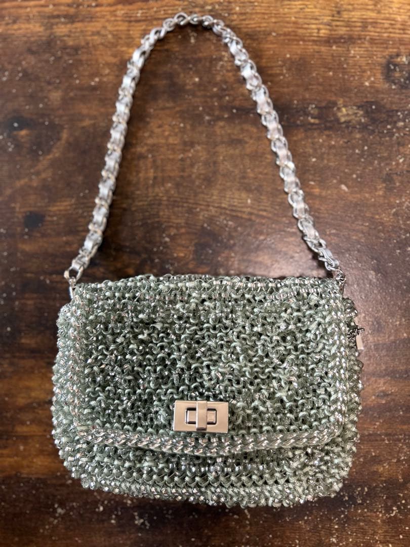 アンテプリマ　ルッケットミントグリーンパーティーバッグ