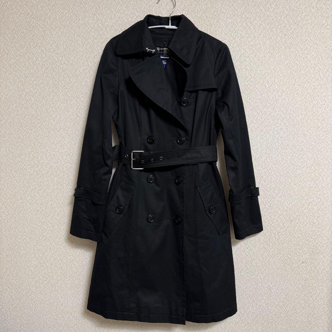 極美品✨️ BURBERRY トレンチコート 女優襟 黒 ベルト ダブルボタン