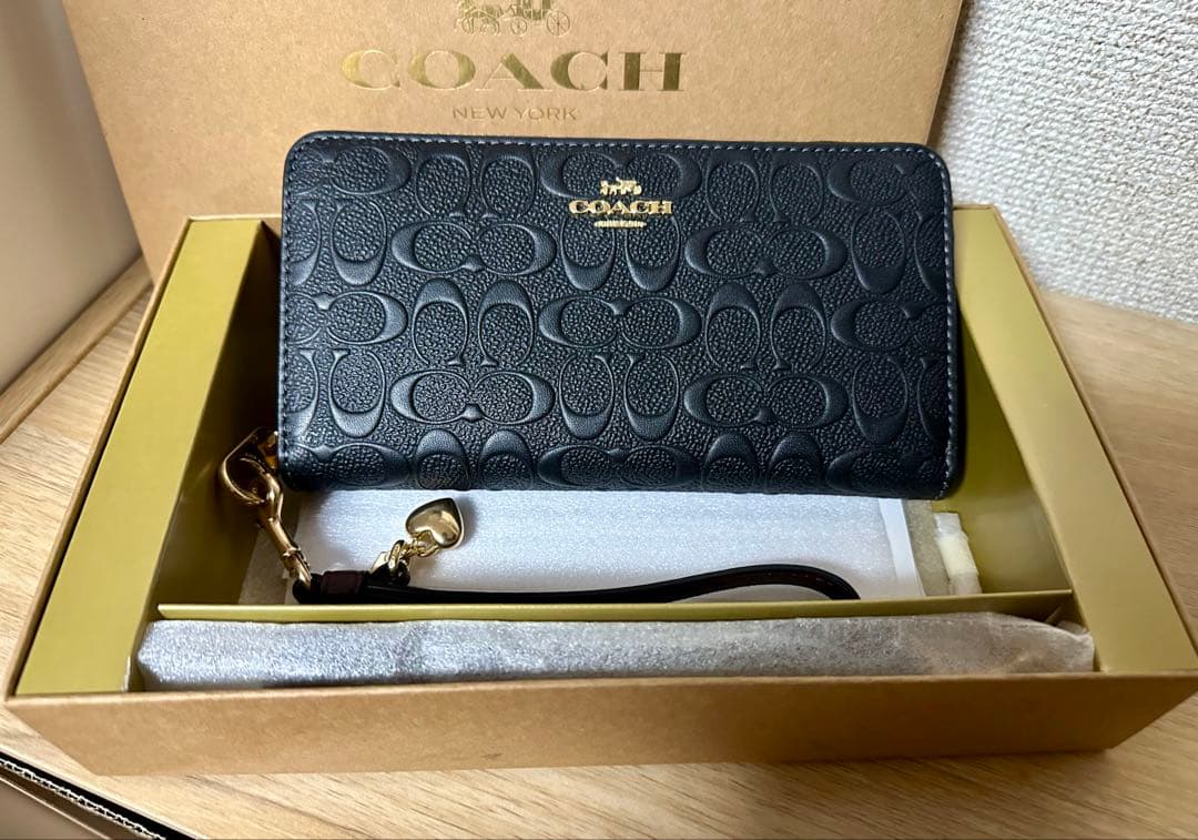 COACH ロング ジップ アラウンド ウォレット・シグネチャーレザー