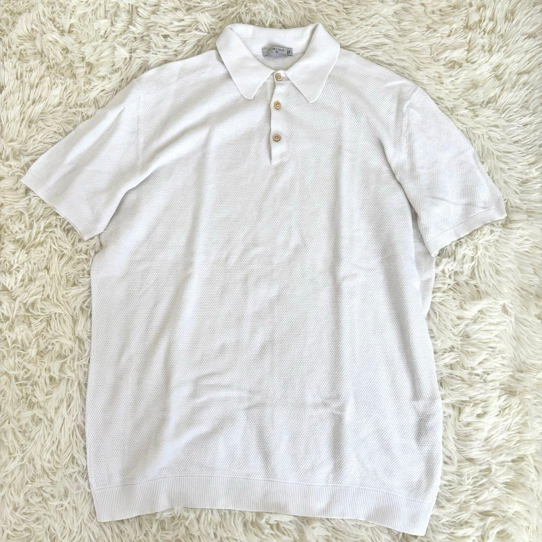 美品 チルコロ CIRCOLO1901 リネン麻混ポロシャツ ビッグ大きめXXL