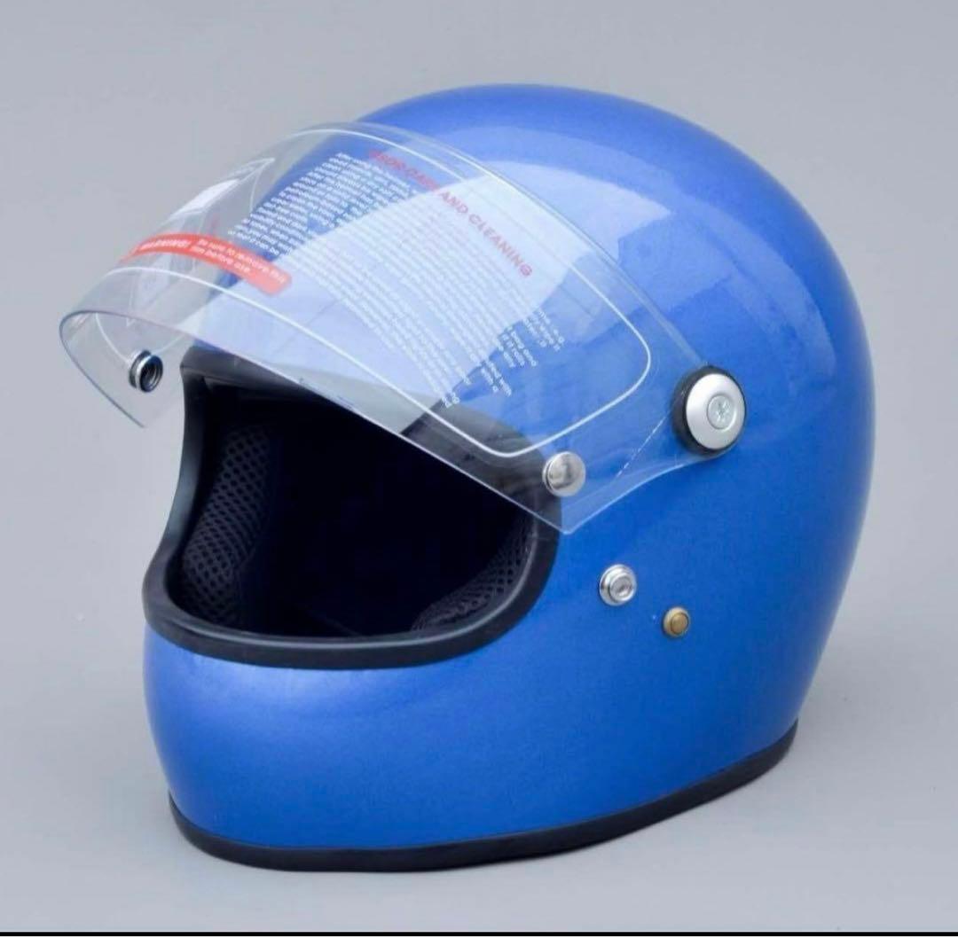 小型シェル フルフェイスヘルメット クリアシールド付き レトロスタイル ハーレー