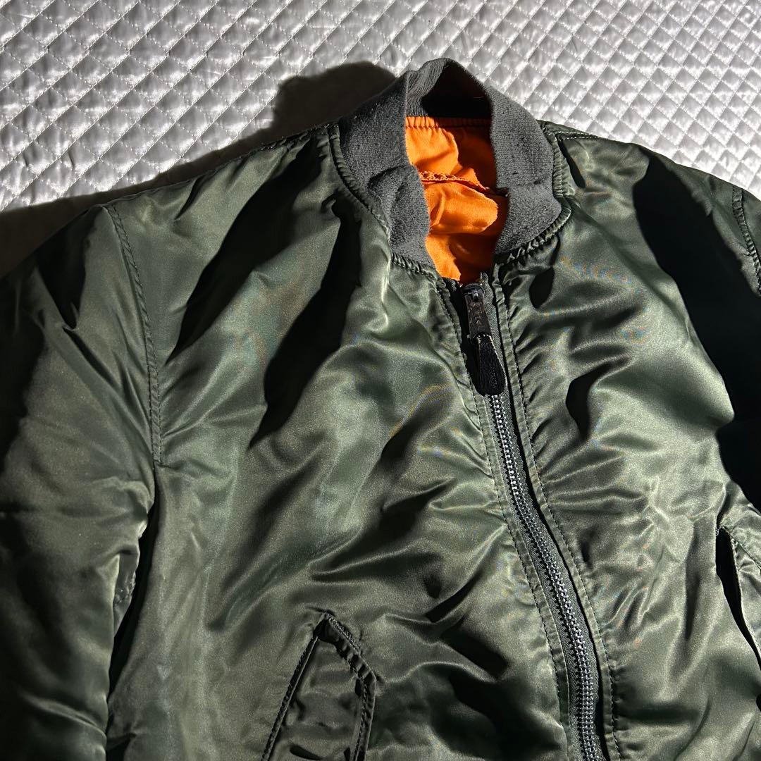 80s ALPHA USA製 民間品 3本線 MA-1 USAF 民生