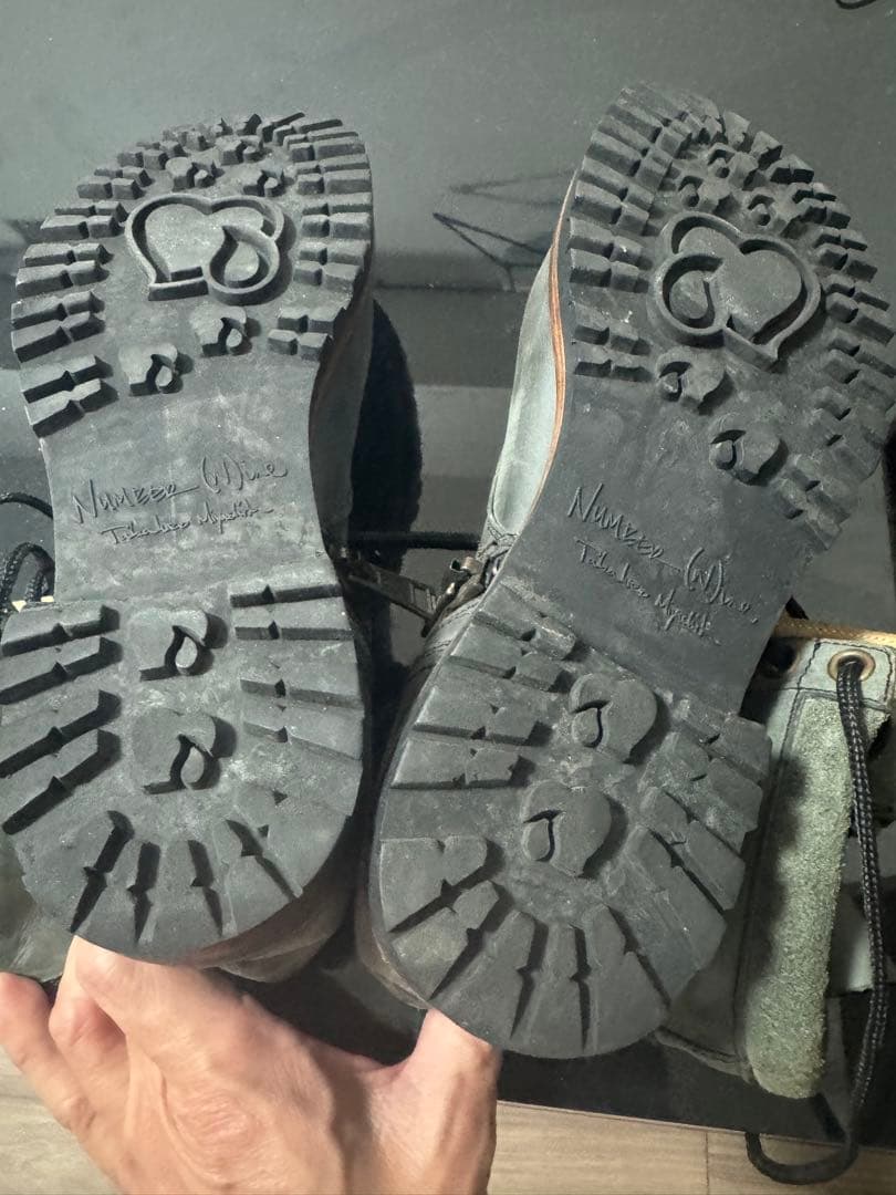 NUMBER(N)INE ナンバーナインサイドジップシースアップブーツ黒