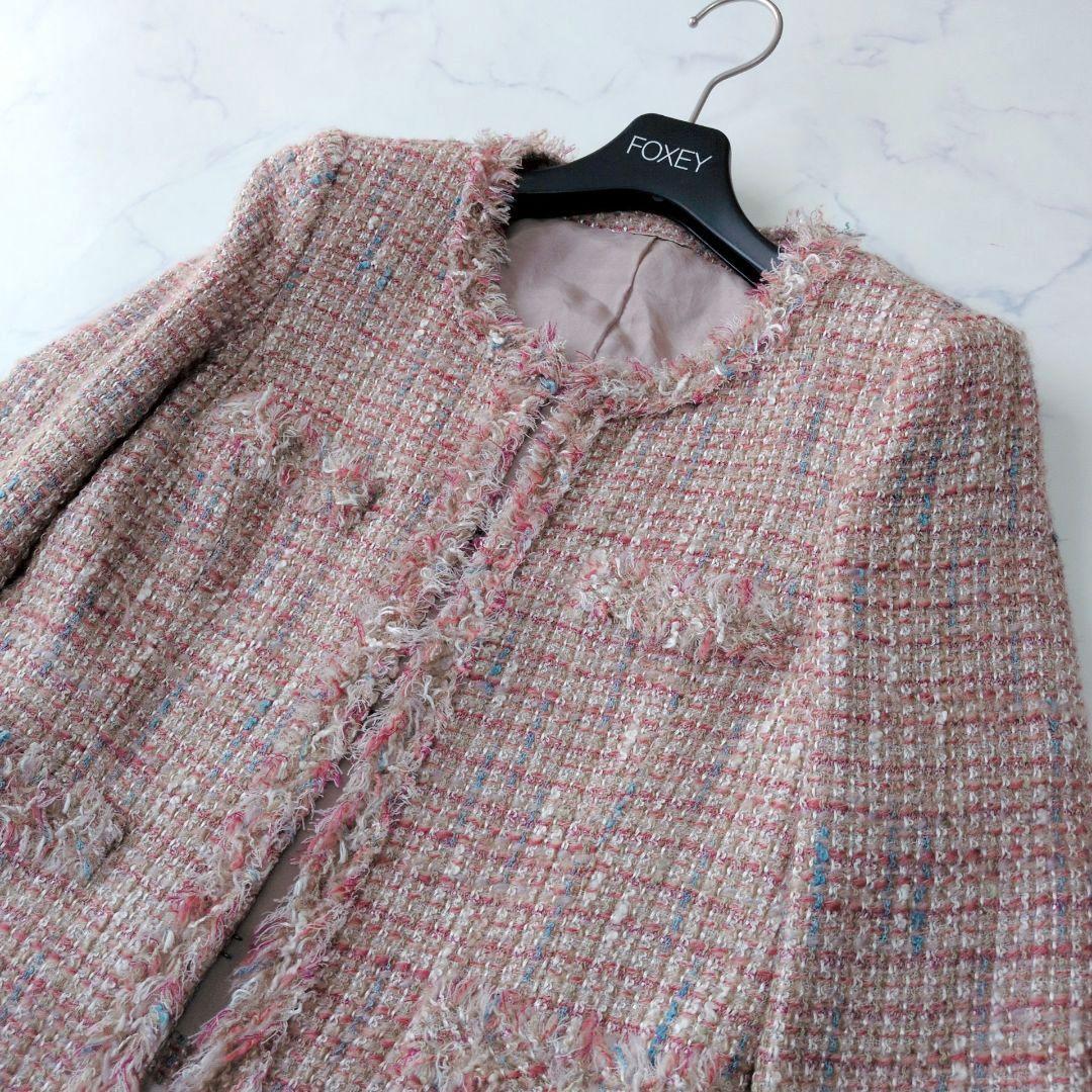 美品✨️ANAYI アナイ ノーカラージャケット ツイード ウール混 36