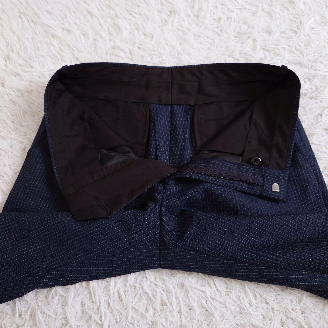 ジャーナルワークス　スリーピーススーツ　ネイビー　ストライプ　Y5　細身　M相当