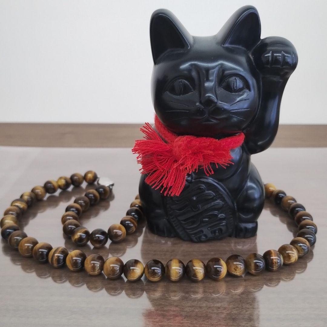 招き猫　置き物　パワーストーン　那智黒石　縁起物　天然石　やたがらす伝説