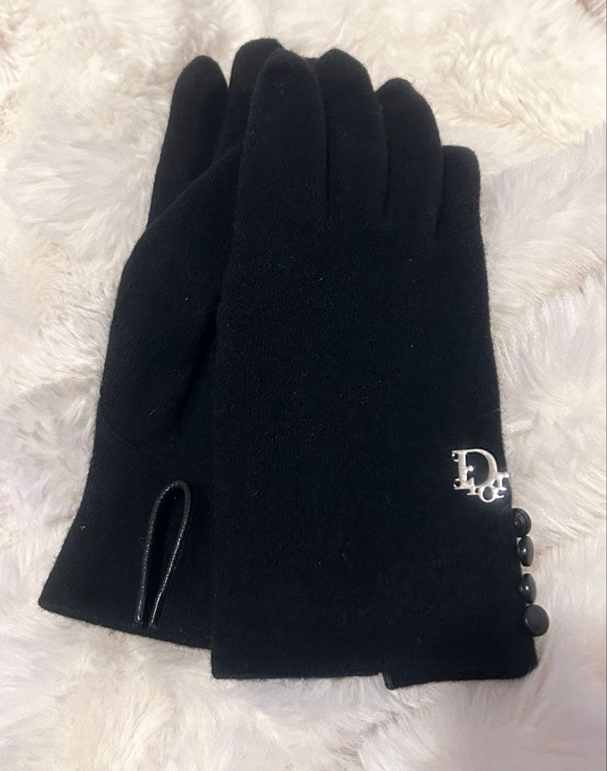 Christian Dior カシミヤ100%手袋 黒　ブラック