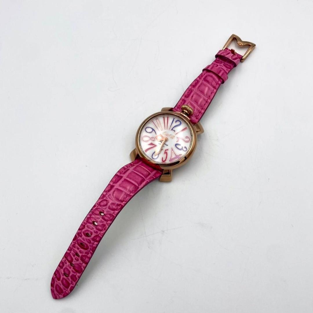 501 新品電池 ガガミラノ マヌアーレ40 腕時計 クォーツ 純正ベルト 稼働