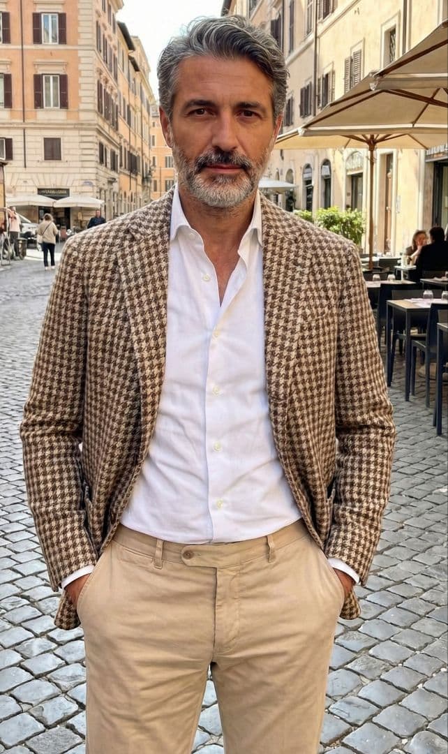 ★デペトリロ メンズテーラードジャケット 麻 綿 ブラウン 46 本切羽